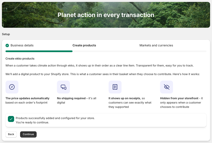 Shopify onboarding steps