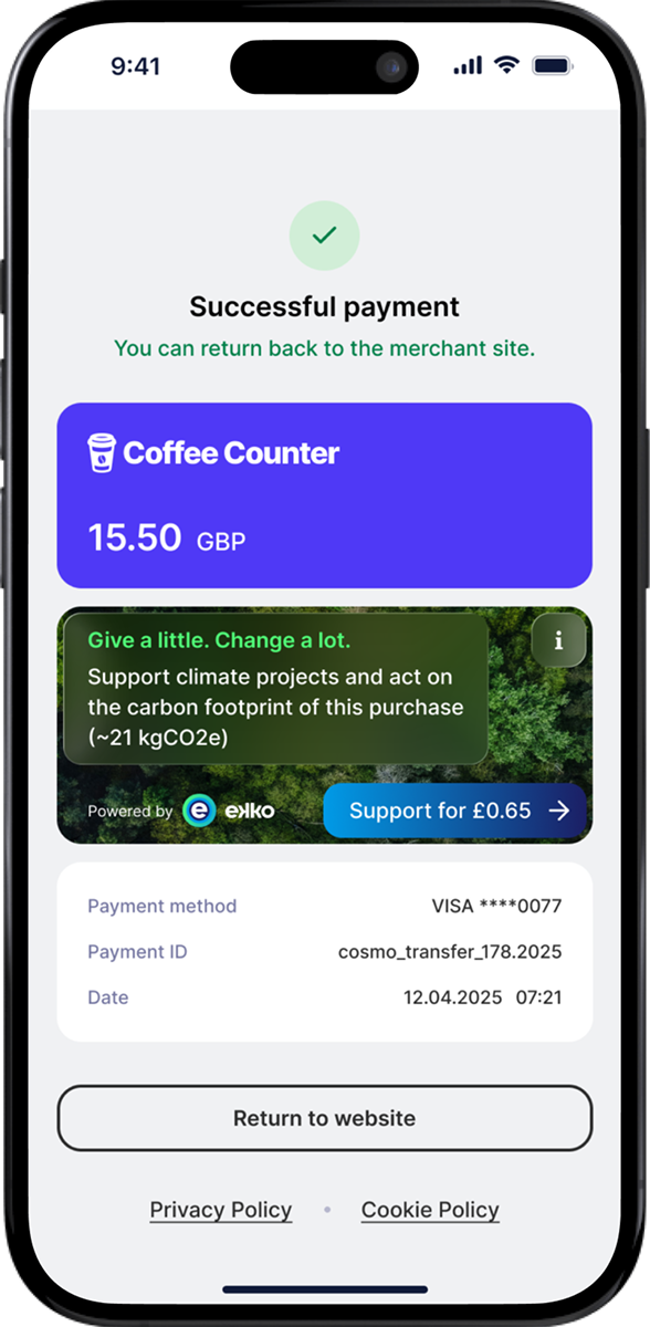 Optty checkout screen 4