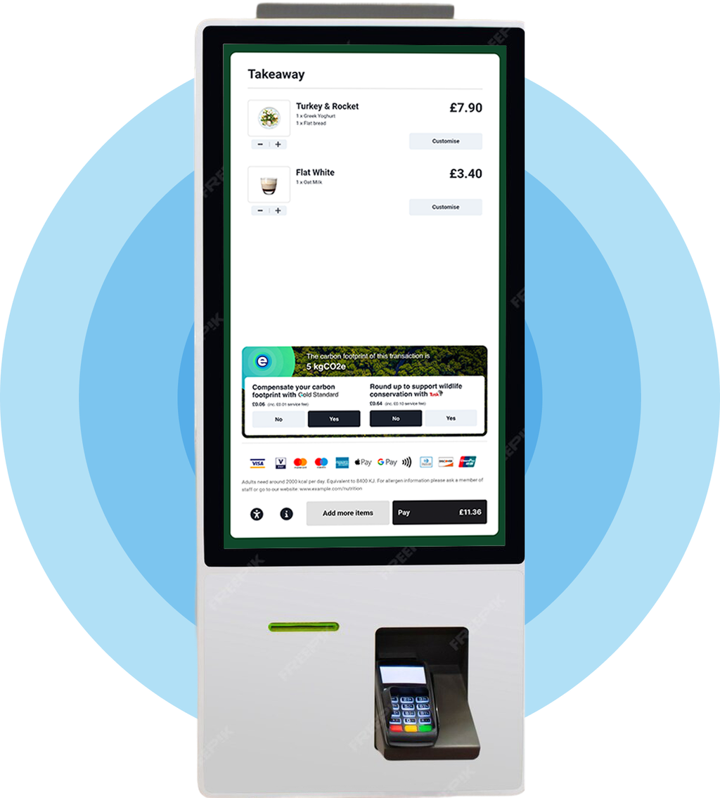 Kiosk payment screen
